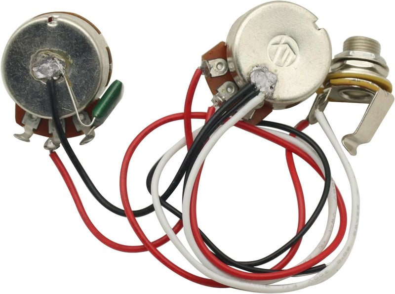 GODIYMODULES Bass Wiring Harness Prewired,250k Pots For Precision Bass Guitar 250K Pots 1V1T Jack - Image 3
